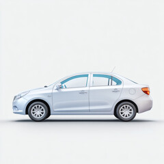 A pristine silver sedan stands out in a studio setting, showcasing modern automotive design and style.
