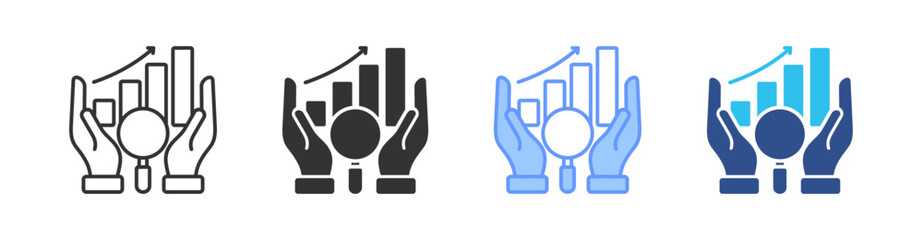 Market Research Multi Style Icon Set Vector 