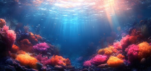 Vibrant Underwater Coral Reef Paradise: A Stunning Ocean Scene