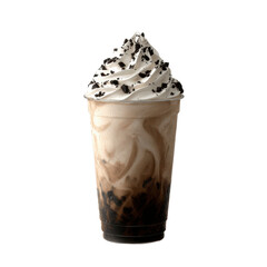 Iced Coffee with Whipped Cream and Cookie Crumble