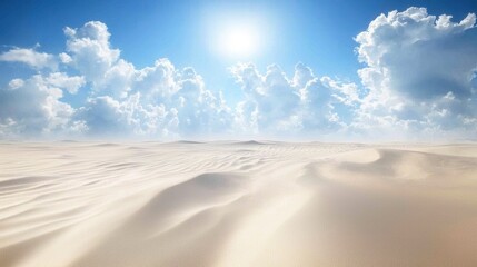 Naklejka premium Sunny Day in a White Sand Desert Landscape