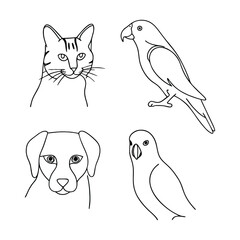 A cute set of funny cartoon cats, a delightful animal vector illustration with comic charm