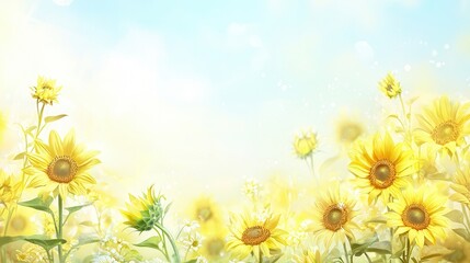 Obraz premium Sunny Summer Sunflowers Field Meadow Bloom