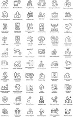 Navigation Icons Vector Set. Map Markers, GPS Route Planning, and Location Pins.