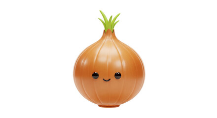 Adorable 3D Render of a Happy Onion