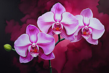 Orchid on black background