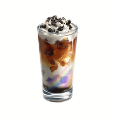 Iced Coffee with Whipped Cream and Oreo Crumbles Refreshing Summer Drink