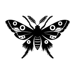 Black Moth SVG Vector Outline Graphic