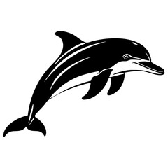 Dolphin Black SVG Vector Outline