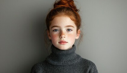 Girl with red hair and freckles