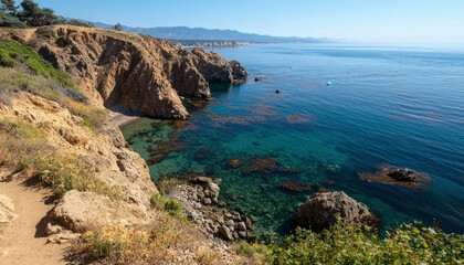 Fototapeta premium Coastal Cliffs and Clear Water