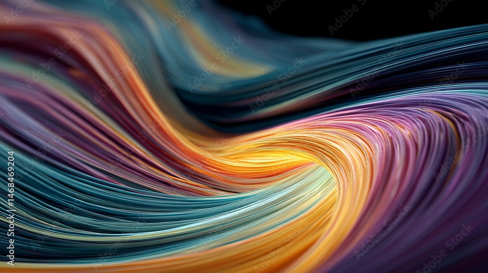 Poster colorful abstract wave design in motion