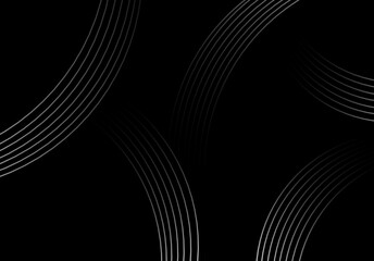 black background with variations of curved white gradient lines