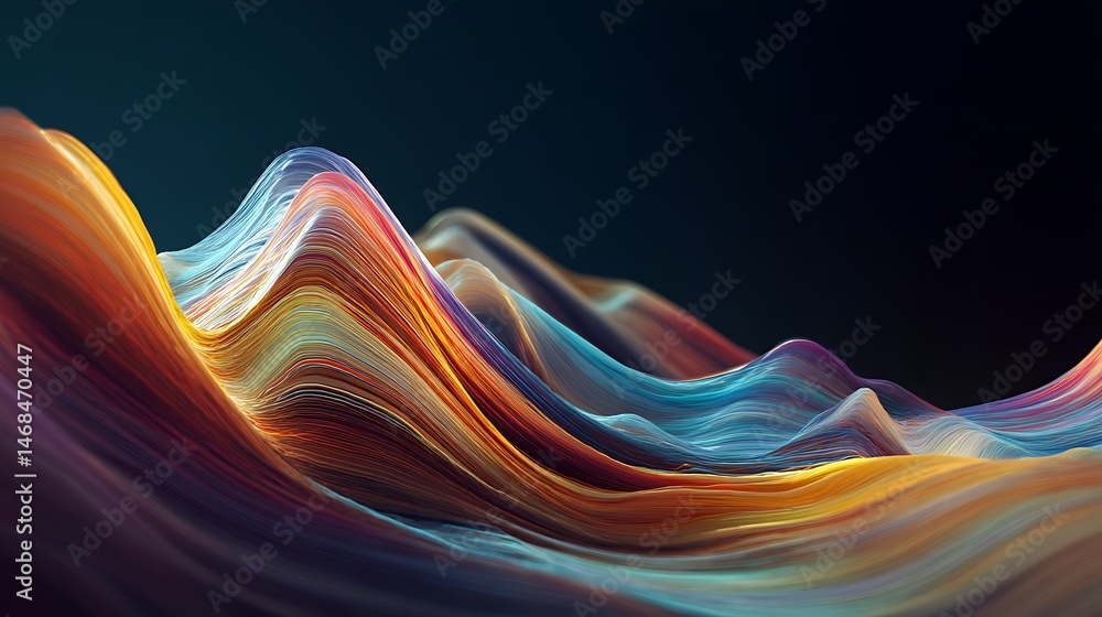 Poster colorful abstract wave design in motion