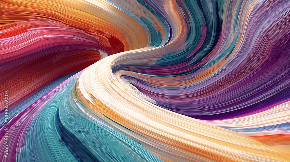 Poster colorful abstract wave design in motion
