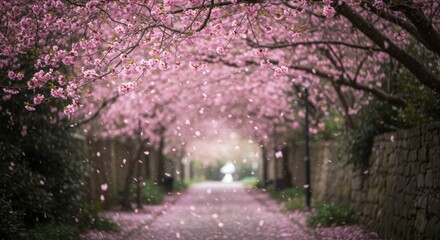 Pink Cherry Blossoms Pathway (1)