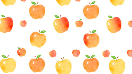seamless apple pattern with watercolor style on clean white surface. seamless pattern with apples