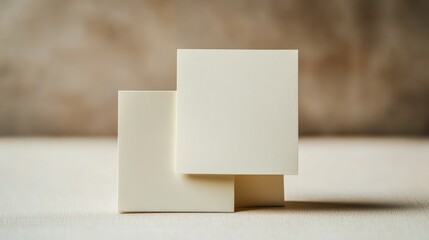 Two blank square notepads, stacked