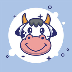 Illustration vector grapich of cow head perfect for character design 