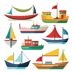 Nine  classic Barge arranged on a white background.