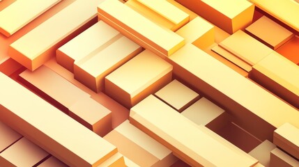Abstract Geometric Shapes in Warm Hues