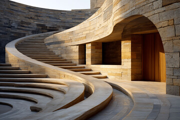 Curved stone amphitheater