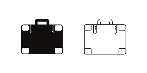 Suitcase icon set. Baggage, travel suitcase symbol. Luggage, bag icon set. Vector icons