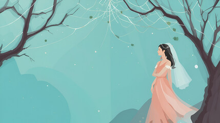 Widowhood web or landing. Overcoming social judgment, enduring solitude, and venturing into new connections. Flat vector illustration.