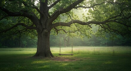 Fototapeta premium 3D Majestic Tree in Tranquil Meadow
