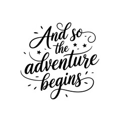 And so the adventure begins. Vector Design Isolated on White Background