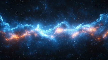 Obraz premium Cosmic energy flow across starry space background for sci-fi projects