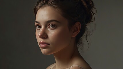 Close-up of a woman with her hand resting on her cheek, portraying a moment of deep thought or contemplation, ideal for emotional, mental health, or lifestyle-themed visuals.