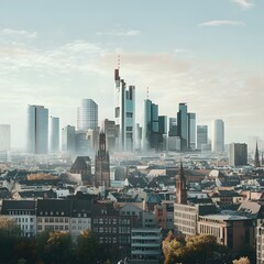 Fototapeta premium Cityscape panorama of modern and historical architecture