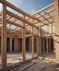 Modern home extension framing, under construction,  concrete,  new build,  doors