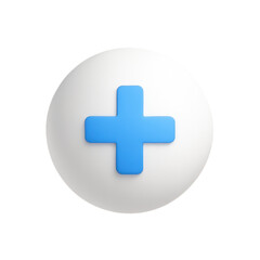 Obraz premium Digital Addition Symbol: A modern rendering of a digital addition symbol, rendered in a clean and crisp 3D style with a serene, minimalist design, evoking concepts of growth and positive interaction.