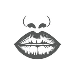 vector illustration of lips and mouth