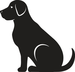 Black Silhouette of Sitting Dog a sleek and stylized silhouette of a dog, captured in a sitting pose, conveys a sense of loyalty, companionship, and quiet strength
