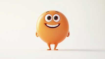 Cheerful orange emoji character against a plain background