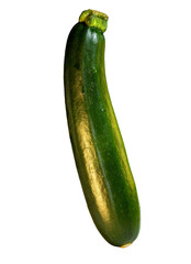 Fresh Whole Zucchini Isolated on Transparent Background