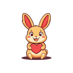 Fototapeta premium rabbit mascot vector hugging love cute design