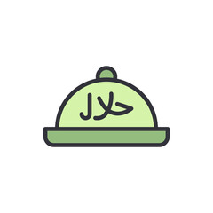 Halal Certified Food Cloche Depicting Dietary Compliance and Authenticity