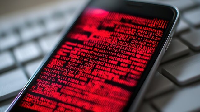 Mobile phone screen displaying red error code
