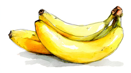 Banana Soft Pastel Watercolor