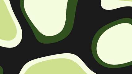 Abstract art with green and beige organic shapes on a dark background, perfect for modern designs, decor, and artistic projects.