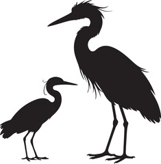 Obraz premium Heron Silhouette SVG – Elegant Bird Design for Nature Crafts & Decor