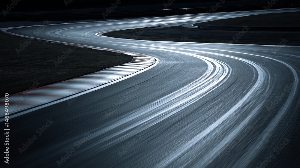 Poster Curving lines create a sense of speed and motion