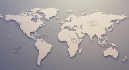 Global logistics and shipping concept, international trading connections network