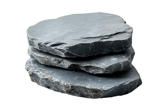 Flat rock podium for product display isolated on transparent background
