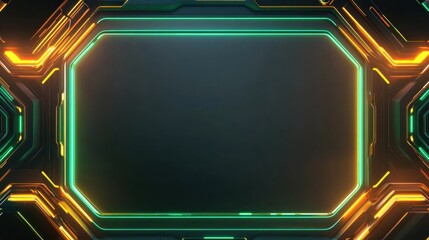 Obraz premium Futuristic Abstract Background with Neon Lights and Geometric Shapes for Artistic Designs and Digital Media