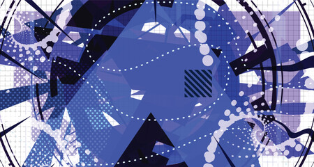 Culturing Colorful Futuristic Abstract Background Bold Wireframe Texture Elements and Modern Comic Style Shapes And Dynamic Effects and Icons Design